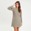 Robe tricot &eacute;vas&eacute;e ajour&eacute;e vert kaki femme