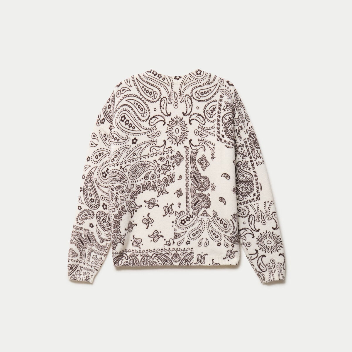 Pull col rond manches longues ecru femme