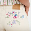 Short en jean avec broderie ecru femme