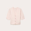 Pull manches courtes boutons brod&eacute;s rose clair femme