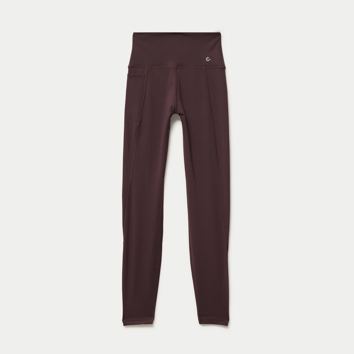 Leggings taille haute marron fonc&eacute; femme