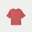 T-shirt col rond manches courtes brod&eacute; vieux rose femme