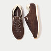 Basket aspect daim marron femme