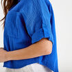 Chemise manches 3/4 bleu electrique femme