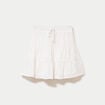 Jupe courte &eacute;vas&eacute;e en maille ecru femme