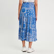 Jupe longue fluide bleu femme
