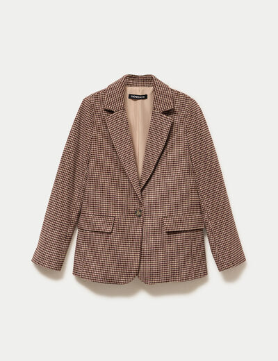 Blazer col tailleur manches longues noir femme