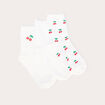 Lot de 3 paires de chaussettes fantaisie ecru femme