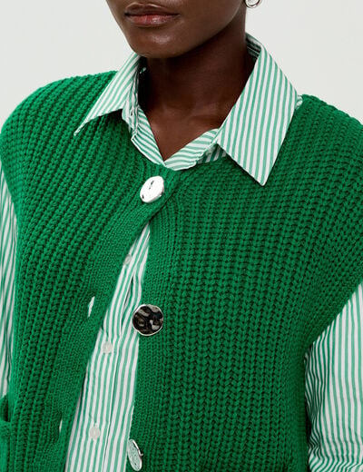 Gilet sans manches vert fonc&eacute; femme