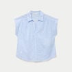 Blouse droite sans manches col rond blanc femme