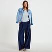 Pantalon barrel taille standard bleu marine femme