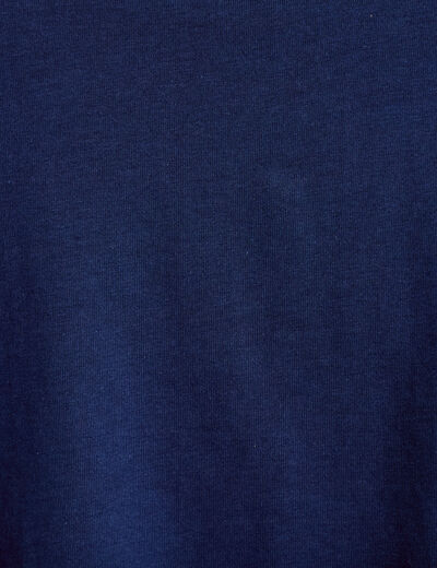 T-shirt col rond manches courtes bleu fonc&eacute; femme