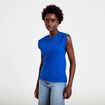 T-shirt col rond sans manches bleu electrique femme