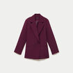 Blazer oversize brillant manches longues prune femme