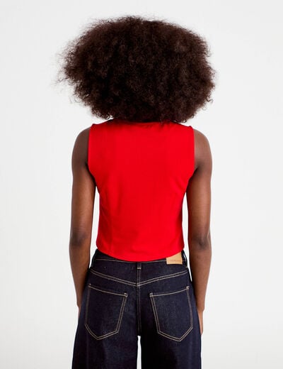Gilet sans manches rouge femme