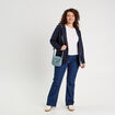 Veste blazer cintr&eacute;e bleu marine femme
