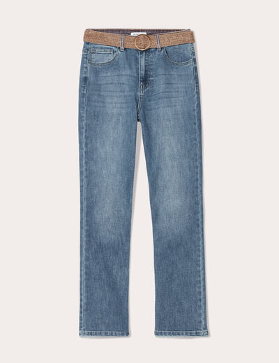 Jean bootcut cropped taille haute denim double stone femme