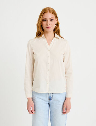 Chemise col classique ecru femme