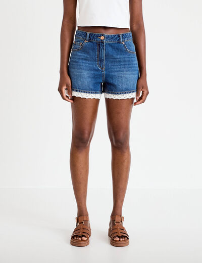 Short en jean denim stone femme
