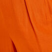 Pantalon city large satin orange femme