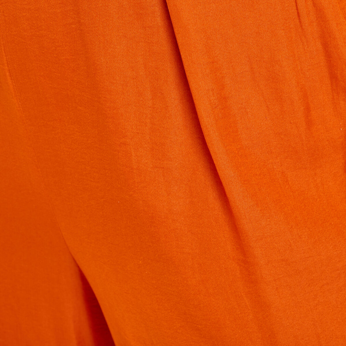 Pantalon city large satin orange femme