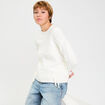 Pull &agrave; torsades ecru femme