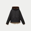 Parka r&eacute;versible &agrave; capuche noir femme