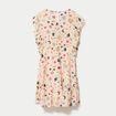 Robe courte &eacute;vas&eacute;e col v manches courtes blanc femme