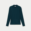T-shirt ajust&eacute; manches longues vert fonc&eacute; femme