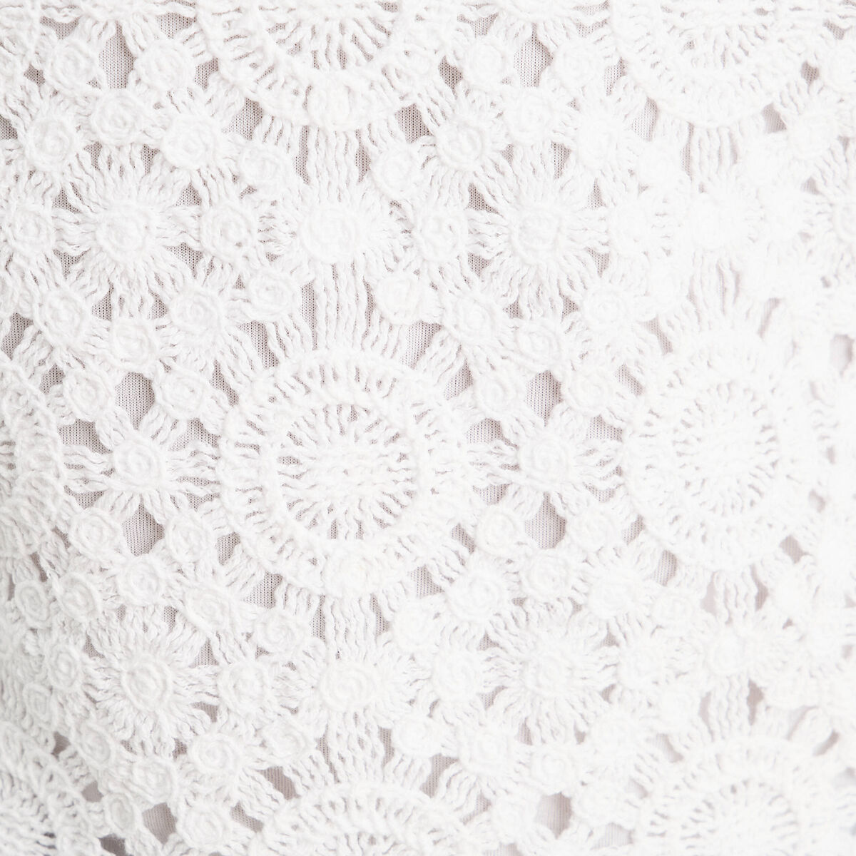 D&eacute;bardeur effet crochet blanc femme
