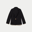 Blazer droit manches longues noir femme