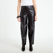 Pantalon barrel taille haute similicuir noir femme