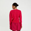 Gilet col rond manches longues rouge clair femme