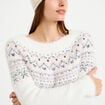 Pull manches longues ecru femme