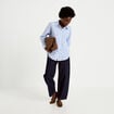 Chemise oversize manches longues bleu femme
