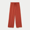 Pantalon large fluide orange fonc&eacute; femme