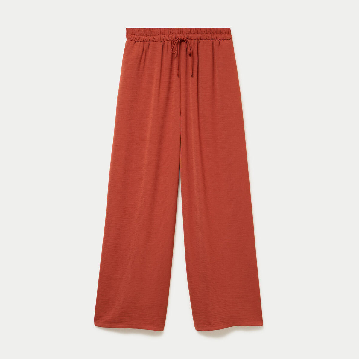 Pantalon large fluide orange fonc&eacute; femme