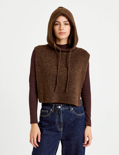 Cache-cou marron fonc&eacute; femme