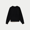 Pull ample col rond manches longues noir femme