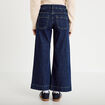 Jean wide leg cropped taille haute denim blue black femme