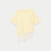 T-shirt oversize longue dentelle jaune clair femme