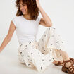 Pantalon bootcut brod&eacute; taille standard blanc femme