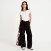 Jean wide leg taille haute Petite denim noir femme