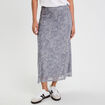 Jupe longue &eacute;vas&eacute;e bleu gris femme