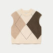 Pull sans manches ecru femme
