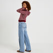 Gilet &agrave; capuche manches longues bordeaux femme