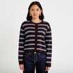 Gilet manches longues marron fonc&eacute; femme