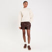 Short regular taille haute similicuir marron fonc&eacute; femme