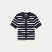 Gilet manches courtes bleu femme