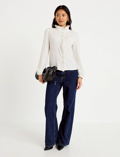 Blouse manches longues blanc femme